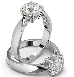 Low profile Basket set engagement ring, 3 mm band